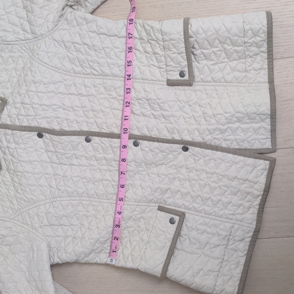 SIGRID OLSEN SPORT | Quilted Jacket | Cream Tan Trim | Size Medium - Picture 13 of 16